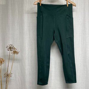 Girlfriend Collective High Rise Leggings. Green Large RN 149694. pockets!